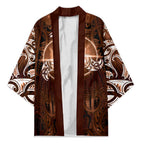 New Zealand Matariki Tupuanuku Kimono Maori Moko Brown Galaxy