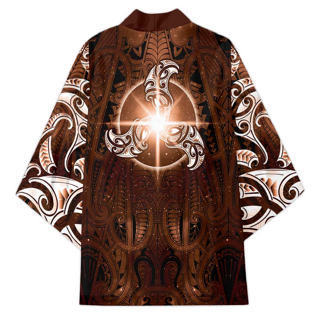 New Zealand Matariki Tupuanuku Kimono Maori Moko Brown Galaxy