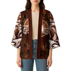 New Zealand Matariki Tupuanuku Kimono Maori Moko Brown Galaxy