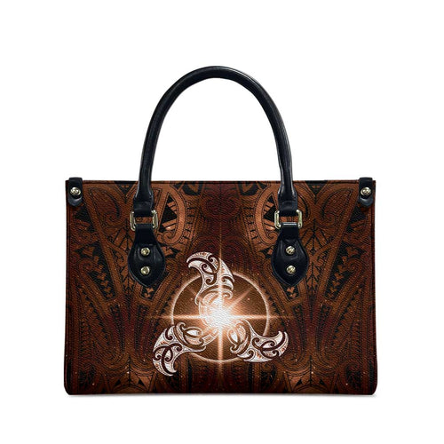 New Zealand Matariki Tupuanuku Leather Bag Maori Moko Brown Galaxy
