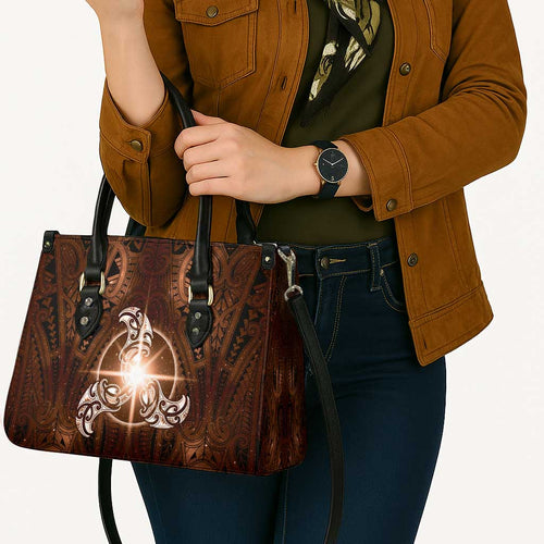New Zealand Matariki Tupuanuku Leather Bag Maori Moko Brown Galaxy