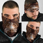 New Zealand Matariki Tupuanuku Neck Gaiter Maori Moko Brown Galaxy