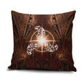 New Zealand Matariki Tupuanuku Pillow Cover Maori Moko Brown Galaxy