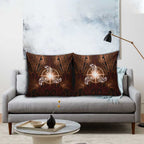 New Zealand Matariki Tupuanuku Pillow Cover Maori Moko Brown Galaxy