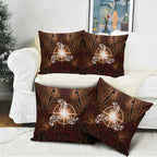New Zealand Matariki Tupuanuku Pillow Cover Maori Moko Brown Galaxy