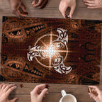 New Zealand Matariki Tupuanuku Puzzle Maori Moko Brown Galaxy