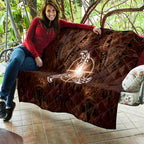 New Zealand Matariki Tupuanuku Quilt Maori Moko Brown Galaxy