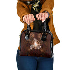 New Zealand Matariki Tupuanuku Shoulder Handbag Maori Moko Brown Galaxy