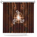 New Zealand Matariki Tupuanuku Shower Curtain Maori Moko Brown Galaxy