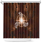New Zealand Matariki Tupuanuku Shower Curtain Maori Moko Brown Galaxy
