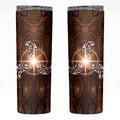 New Zealand Matariki Tupuanuku Skinny Tumbler Maori Moko Brown Galaxy