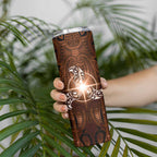 New Zealand Matariki Tupuanuku Skinny Tumbler Maori Moko Brown Galaxy