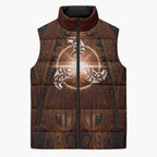 New Zealand Matariki Tupuanuku Sleeveless Puffer Jacket Maori Moko Brown Galaxy