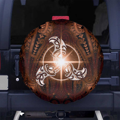 New Zealand Matariki Tupuanuku Spare Tire Cover Maori Moko Brown Galaxy