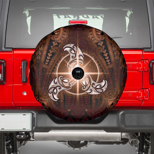New Zealand Matariki Tupuanuku Spare Tire Cover Maori Moko Brown Galaxy