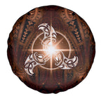 New Zealand Matariki Tupuanuku Spare Tire Cover Maori Moko Brown Galaxy