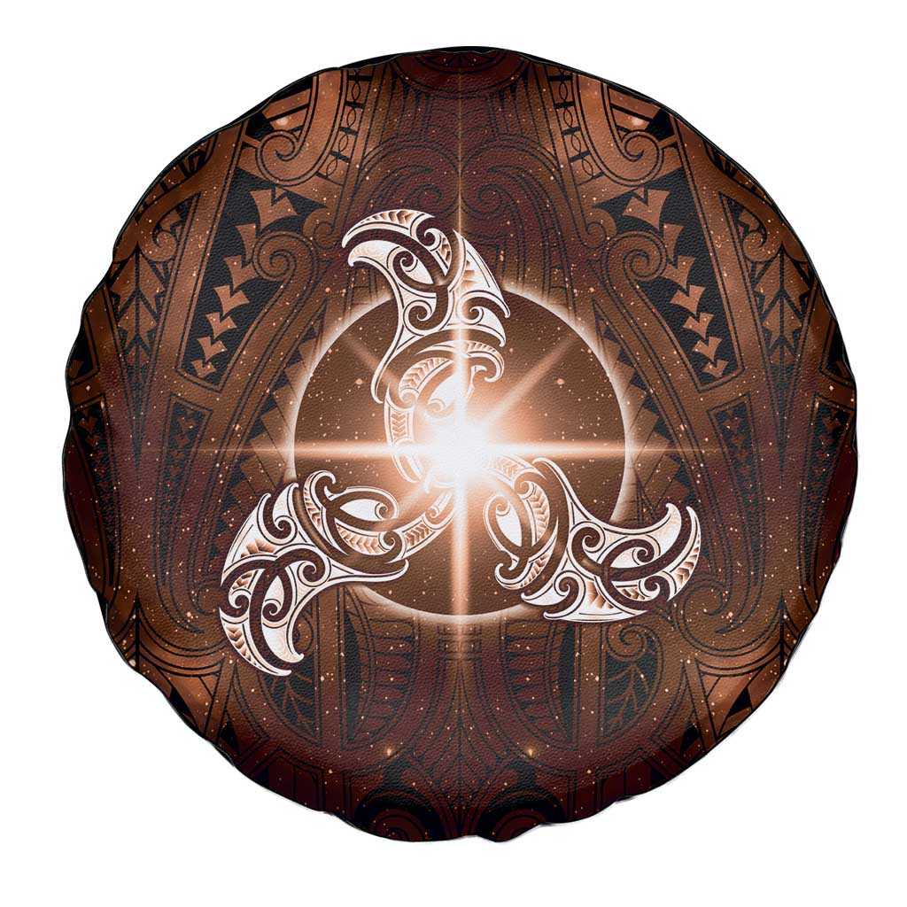 New Zealand Matariki Tupuanuku Spare Tire Cover Maori Moko Brown Galaxy