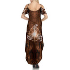 New Zealand Matariki Tupuanuku Summer Maxi Dress Maori Moko Brown Galaxy