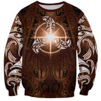 New Zealand Matariki Tupuanuku Sweatshirt Maori Moko Brown Galaxy