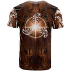 New Zealand Matariki Tupuanuku T Shirt Maori Moko Brown Galaxy
