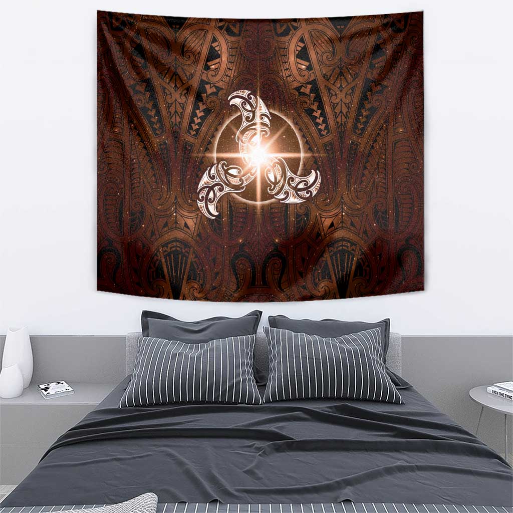 New Zealand Matariki Tupuanuku Tapestry Maori Moko Brown Galaxy