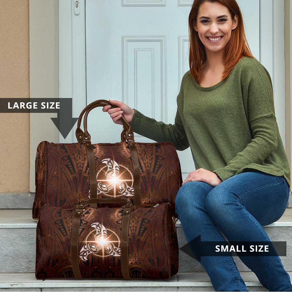 New Zealand Matariki Tupuanuku Travel Bag Maori Moko Brown Galaxy
