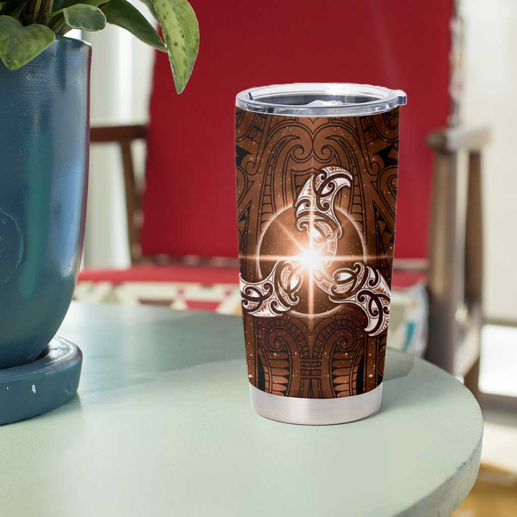 New Zealand Matariki Tupuanuku Tumbler Cup Maori Moko Brown Galaxy