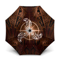 New Zealand Matariki Tupuanuku Umbrella Maori Moko Brown Galaxy