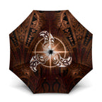 New Zealand Matariki Tupuanuku Umbrella Maori Moko Brown Galaxy