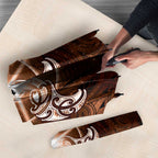 New Zealand Matariki Tupuanuku Umbrella Maori Moko Brown Galaxy
