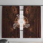 New Zealand Matariki Tupuanuku Window Curtain Maori Moko Brown Galaxy