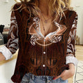 New Zealand Matariki Tupuanuku Women Casual Shirt Maori Moko Brown Galaxy