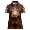 New Zealand Matariki Tupuanuku Women Polo Shirt Maori Moko Brown Galaxy