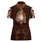 New Zealand Matariki Tupuanuku Women Polo Shirt Maori Moko Brown Galaxy