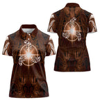 New Zealand Matariki Tupuanuku Women Polo Shirt Maori Moko Brown Galaxy