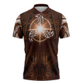 New Zealand Matariki Tupuanuku Zipper Polo Shirt Maori Moko Brown Galaxy
