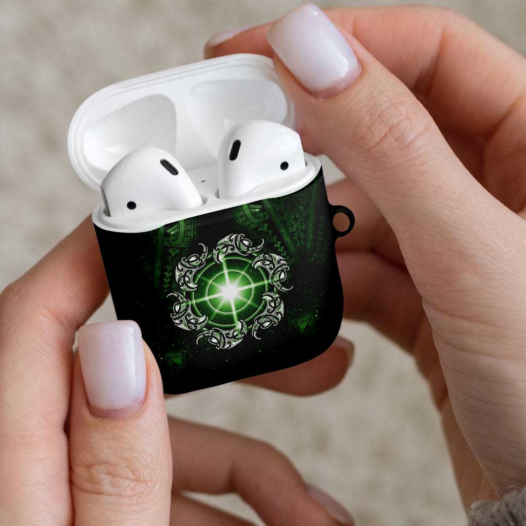 New Zealand Matariki Tupuarangi AirPods Case Maori Moko Green Galaxy