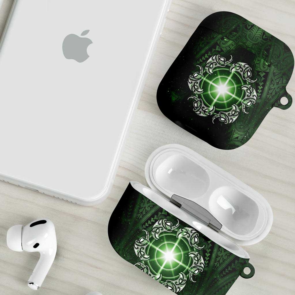 New Zealand Matariki Tupuarangi AirPods Case Maori Moko Green Galaxy