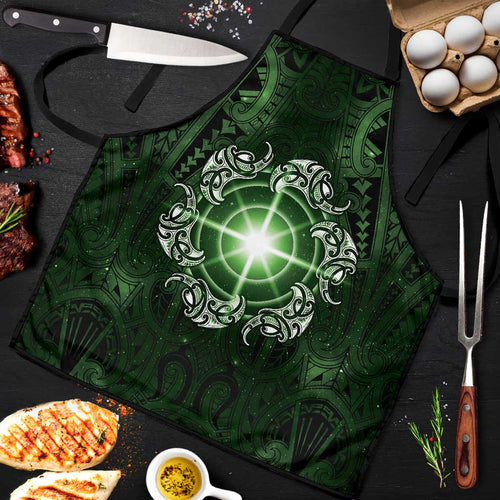 New Zealand Matariki Tupuarangi Apron Maori Moko Green Galaxy
