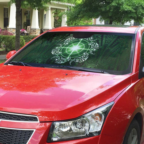 New Zealand Matariki Tupuarangi Auto Sun Shade Maori Moko Green Galaxy
