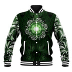 New Zealand Matariki Tupuarangi Baseball Jacket Maori Moko Green Galaxy