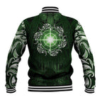 New Zealand Matariki Tupuarangi Baseball Jacket Maori Moko Green Galaxy