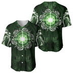New Zealand Matariki Tupuarangi Baseball Jersey Maori Moko Green Galaxy