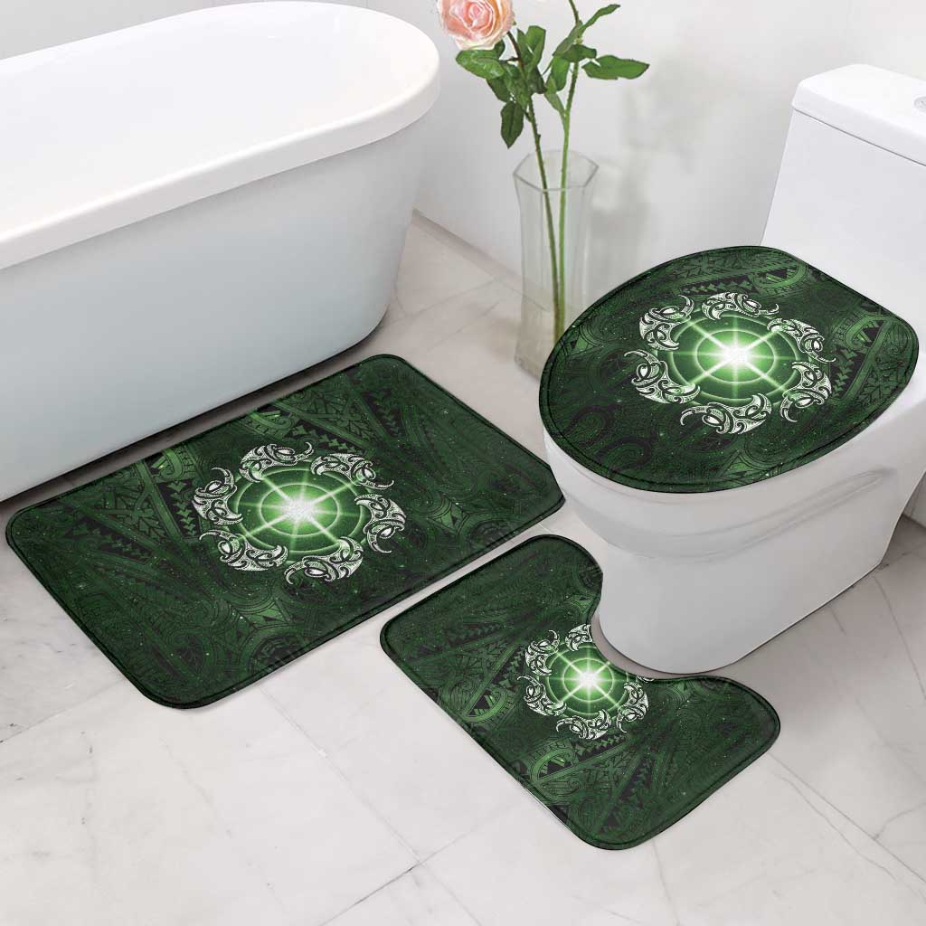 New Zealand Matariki Tupuarangi Bathroom Set Maori Moko Green Galaxy