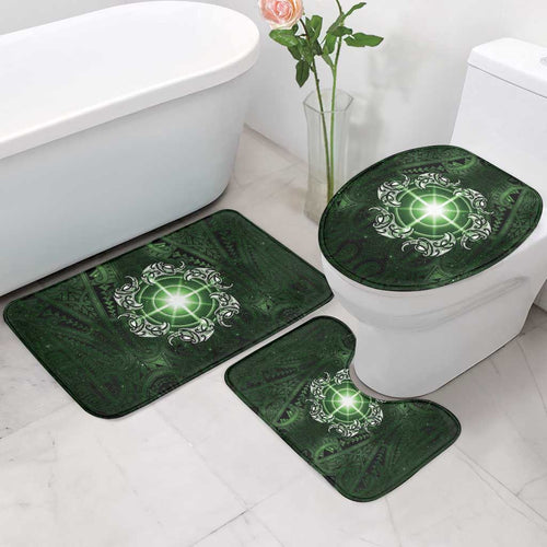 New Zealand Matariki Tupuarangi Bathroom Set Maori Moko Green Galaxy