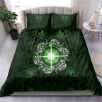 New Zealand Matariki Tupuarangi Bedding Set Maori Moko Green Galaxy