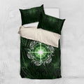 New Zealand Matariki Tupuarangi Bedding Set Maori Moko Green Galaxy