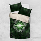 New Zealand Matariki Tupuarangi Bedding Set Maori Moko Green Galaxy