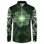 New Zealand Matariki Tupuarangi Button Sweatshirt Maori Moko Green Galaxy