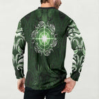 New Zealand Matariki Tupuarangi Button Sweatshirt Maori Moko Green Galaxy